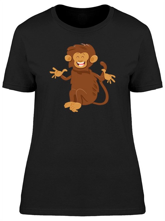 Funny Monkey Cool Cartoon T-Shirt Women -Image by Shutterstock, Female Small