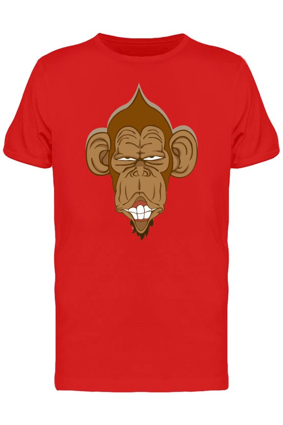 Funny Monkey Face Cartoon Tee Men's -Image by Shutterstock