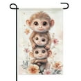 thumbnail image 1 of Funny Monkey Floral Garden Flags 12×18 Inch Double Sided Decorative Yard Banner Seasonal Flag for Outdoor Outside Decor, 1 of 6