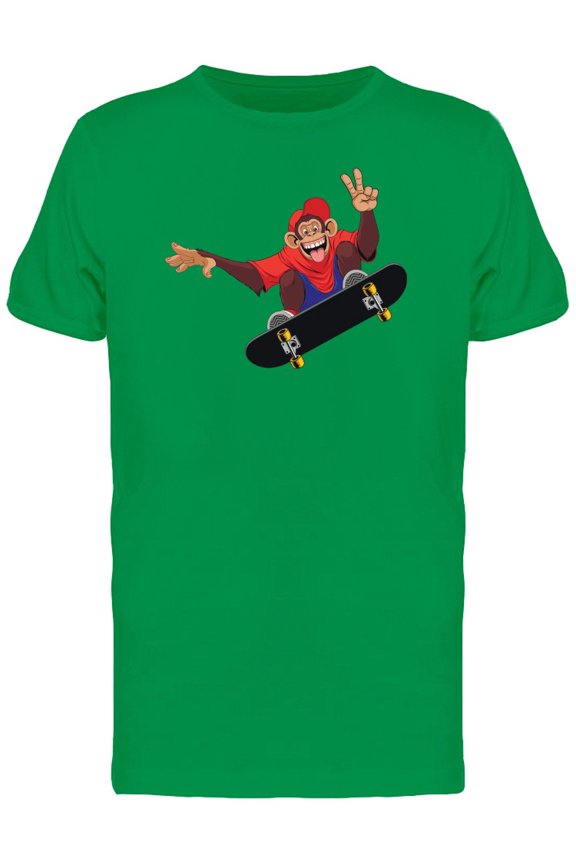 Funny Monkey On A Skateboard Tee Men's -Image by Shutterstock