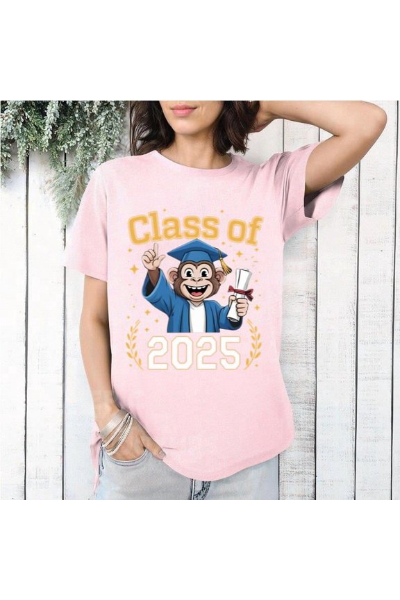 Funny Monkey Senior Class of 2025 Animal Graduation Tee Unisex T-Shirt