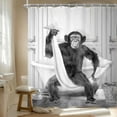 thumbnail image 1 of Funny Monkey Shower Curtain 60Wx72H inch Chimpanzee in Bathtub Black White Animal Wildlife Men Shower Curtain Bathroom Set Modern Cool Waterproof Bath Decoration Accessories Home Decor, 1 of 7