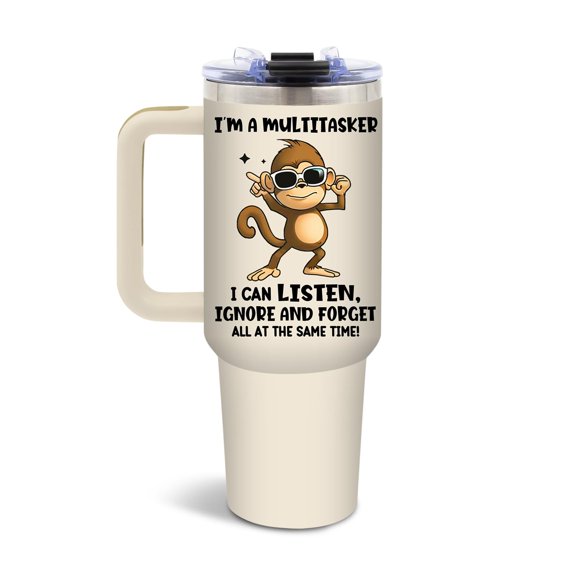Funny Monkey Tumbler 40oz, Insulated Monkey Gifts for Monkeys Lover