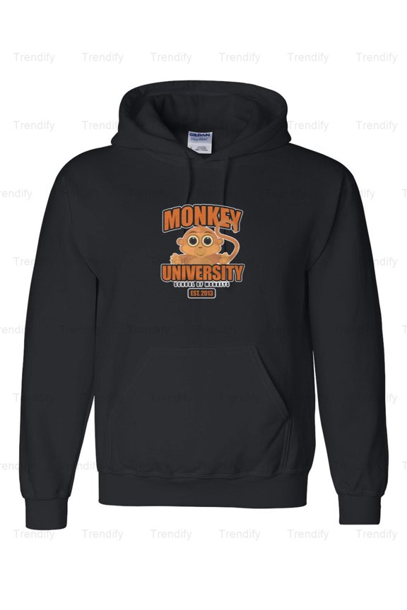 Funny Monkey University College Parody Hoodie M3082626, Up to Size 5XL