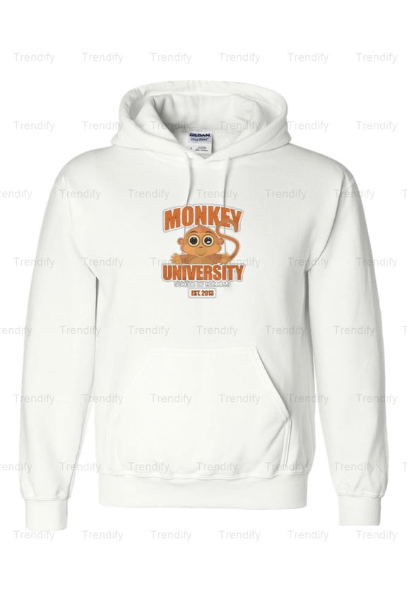 Funny Monkey University College Parody Hoodie M3082626, Up to Size 5XL