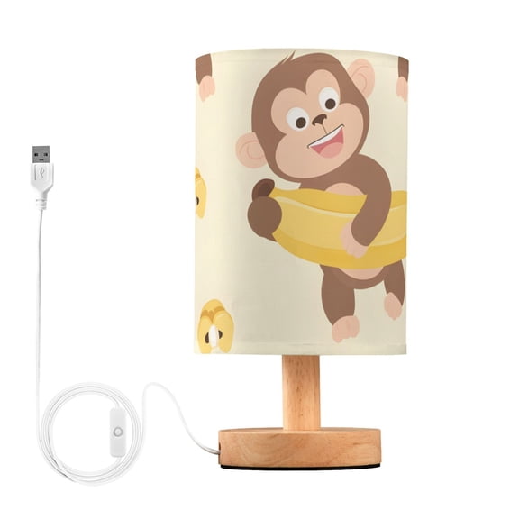 Funny Monkey and Banana Table Lamp with USB Port LED Warm Light Lamp Night Light Home Decor