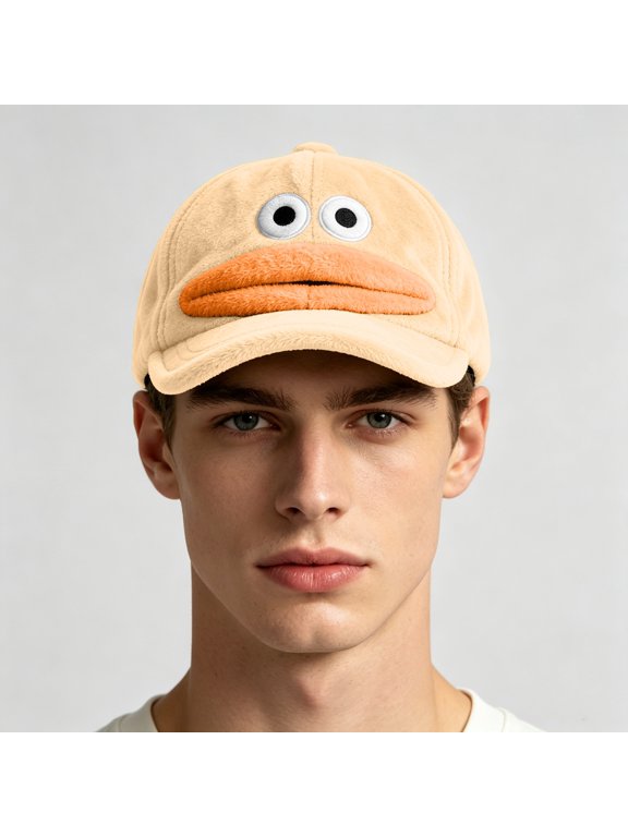 Funny Monster Baseball Cap Big Mouth and Googly Eyes Novelty Dad Hat Plush Fuzzy Cartoon Sun Hat Quirky Streetwear Snapback Hat for Women and Men