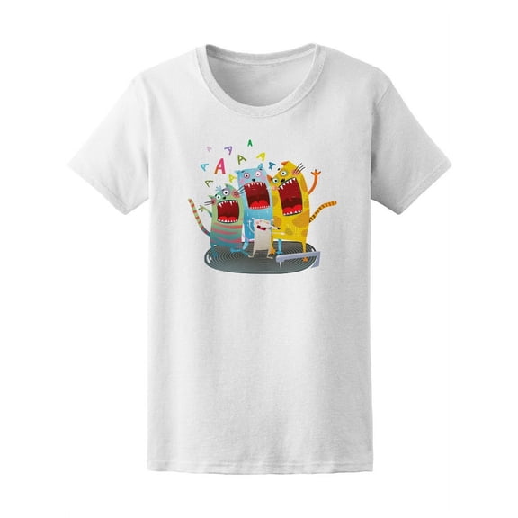 Funny Monster Cats Singing T-Shirt Men -Image by Shutterstock, Male Large