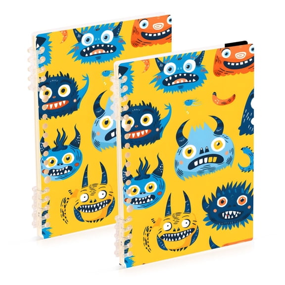 Funny Monster Faces Cartoon Notebook Detachable Coil Notebook Diary Plan Book A5 Size 60 Pages 1 Pack