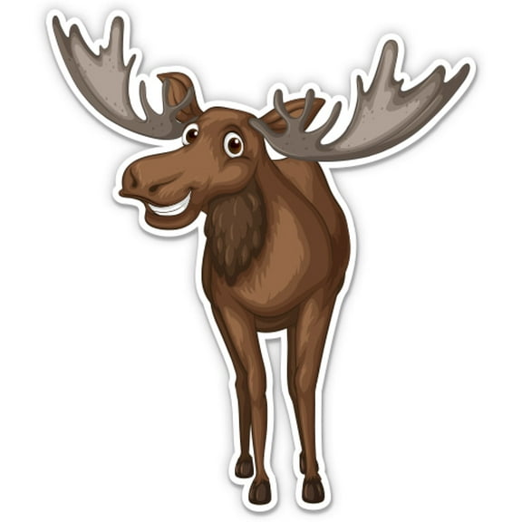 Funny Moose - 3" Vinyl Sticker - For Car Laptop Water Bottle Phone - Waterproof Decal