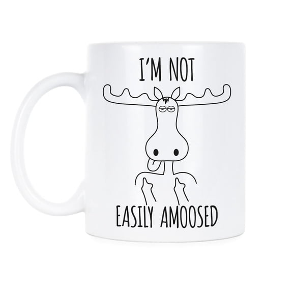 Funny Moose Coffee Mug amp39Not Easily Amoosedamp39 Animal Pun Gift