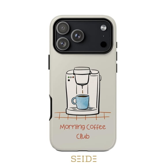 Funny Morning Coffee Club Case for iPhone 11 12 13 14 15 16 17 Pro Max Plus