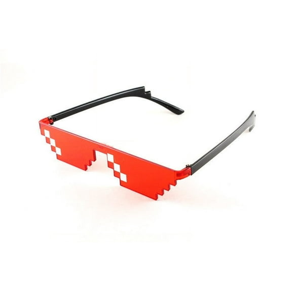 Funny Mosaic Pixel Sunglasses for Adults, Decorative Costume Eyewear with PC Frame and Lenses, Non-Polarized