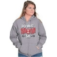 thumbnail image 1 of Funny Mother Saying Do What I Say Mom Womens Plus Size Graphic Zipper Hoodie Brisco Brands 2X, 1 of 5