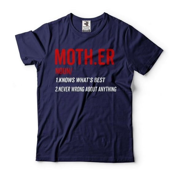 Funny Mother Shirt Mother Definition Tee Shirt Mothers Day Shirt Mom Shirts Mama Tees Mommy Shirt (Medium Navy Blue)