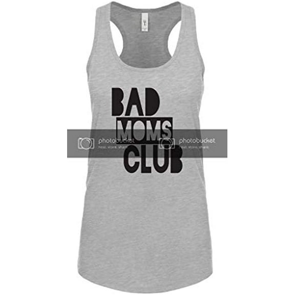Funny Mother's Day Bad Moms Club Ladies Racerback Tank Top-Large Heather Grey