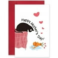 thumbnail image 1 of Funny Mother's Day Card – "Happy Mother's Day!" with Cat and Floral Design – Envelope Included – Blank Inside for Personalized Messages, 1 of 3