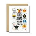 thumbnail image 1 of Funny Mother's Day Card for Mum - "To the Mum Who Wears Many Hats" Multitasking Humor Design - Appreciation Card, Blank Inside with Envelope - Perfect for Busy, Superhero Mums, 1 of 3