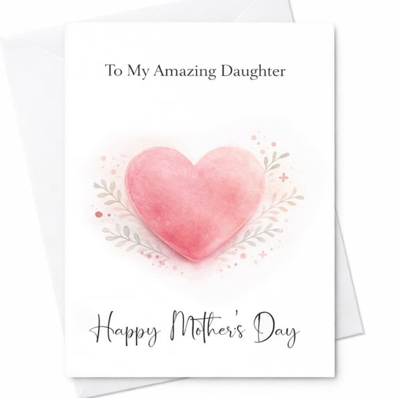 Funny Mother's Day Greeting Card With Envelope, Watercolor