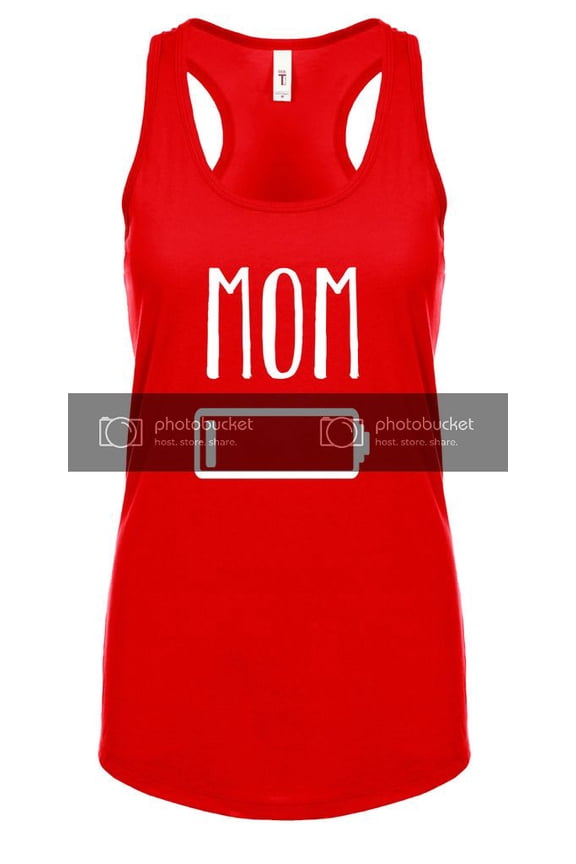 Funny Mother's Day Low Battery Ladies Racerback Tank Top-xs Red