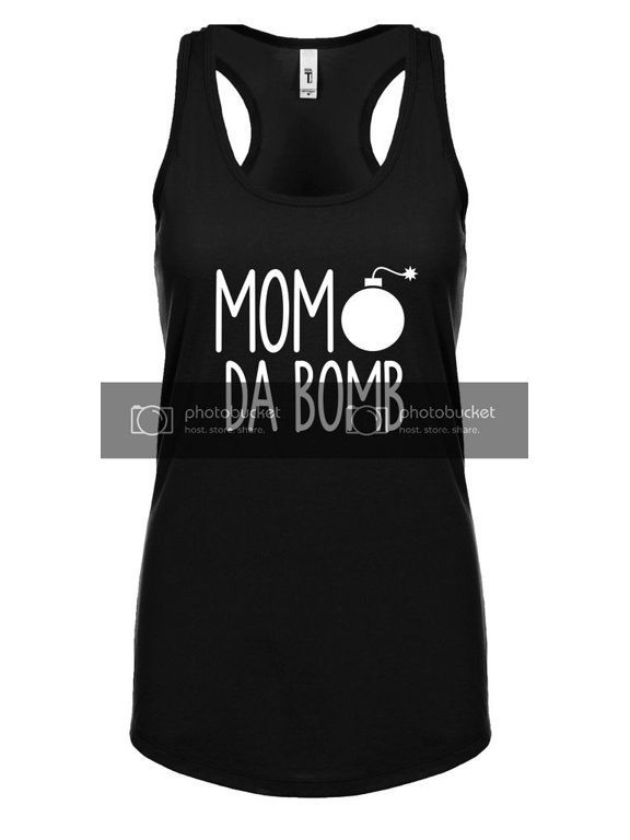 Funny Mother's Day Mom Da Bomb Ladies Racerback Tank Top-Small Black