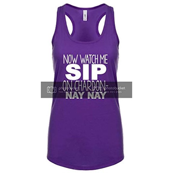 Funny Mother's Day Sip On Chardonnay Ladies Racerback Tank Top-Small Purple Rush