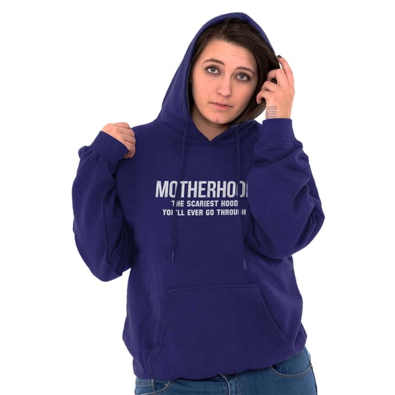 Funny Motherhood the Scariest Hood Women Plus Size Hoodie Brisco Brands 4X