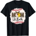 thumbnail image 1 of Funny Mothers Tee Ball Mom Of Both Baseball Softball Leopard T-Shirt, 1 of 4