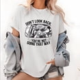 thumbnail image 1 of Funny Motivational T-Shirt - 'Don't Look Back' Sarcastic Cow Design - Soft Cotton Graphic Tee for Women & Men, 1 of 6