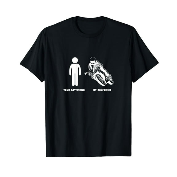 Funny Motorcycle Rider My Boyfriend Moto Biker's Girfriend T-Shirt