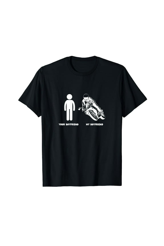 Funny Motorcycle Rider My Boyfriend Moto Biker's Girfriend T-Shirt