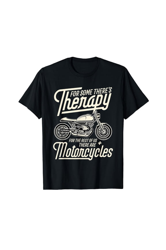Funny Motorcycle Rider Therapy - Vintage Biker Gift Short Sleeve T-Shirt