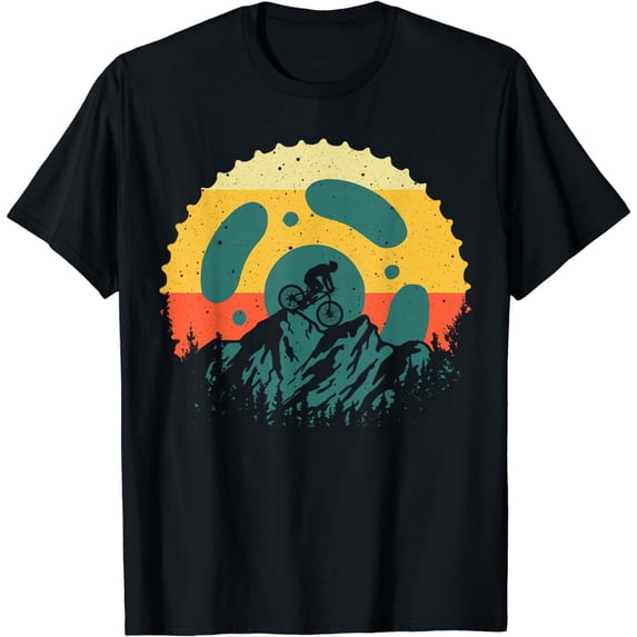 Funny Mountain Bike Art For Men Women Vintage Cycling Gear T-Shirt