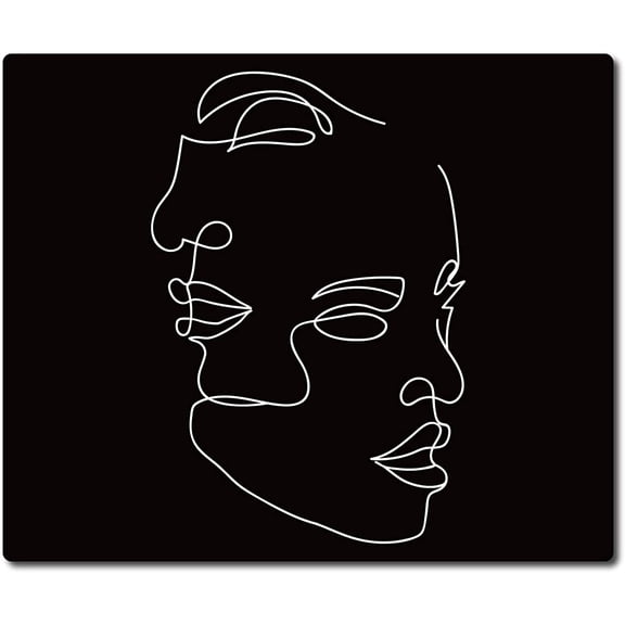 Funny Mouse Pads Waterproof Mouse Mat Pad Desk Accessories Stitched Edges Premium-Textured Non-Slip Rubber Abstract Face Tropical Plants for Laptop Computer Office Gaming 9.5 x 7.9inch Making DIY