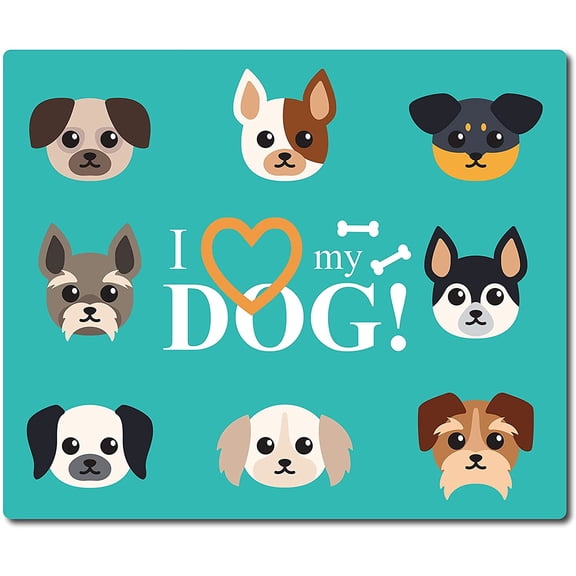 Funny Mouse Pads Waterproof Mouse Mat Pad Desk Accessories Stitched Edges Premium-Textured Non-Slip Rubber I Love My Dogs for Laptop Computer Office Gaming Farmer Gift 9.5 x 7.9inch Colorful