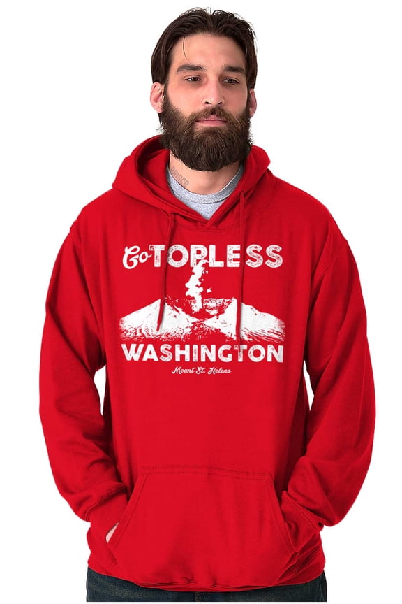 Funny Mt. Saint Helens Washington WA Hoodie Hooded Sweatshirt Men Brisco Brands S