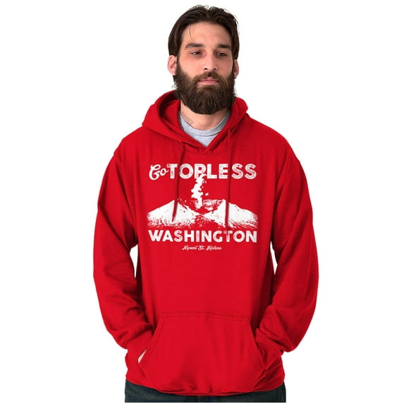 Funny Mt. Saint Helens Washington WA Men's Big & Tall Graphic Hoodie Brisco Brands 5X