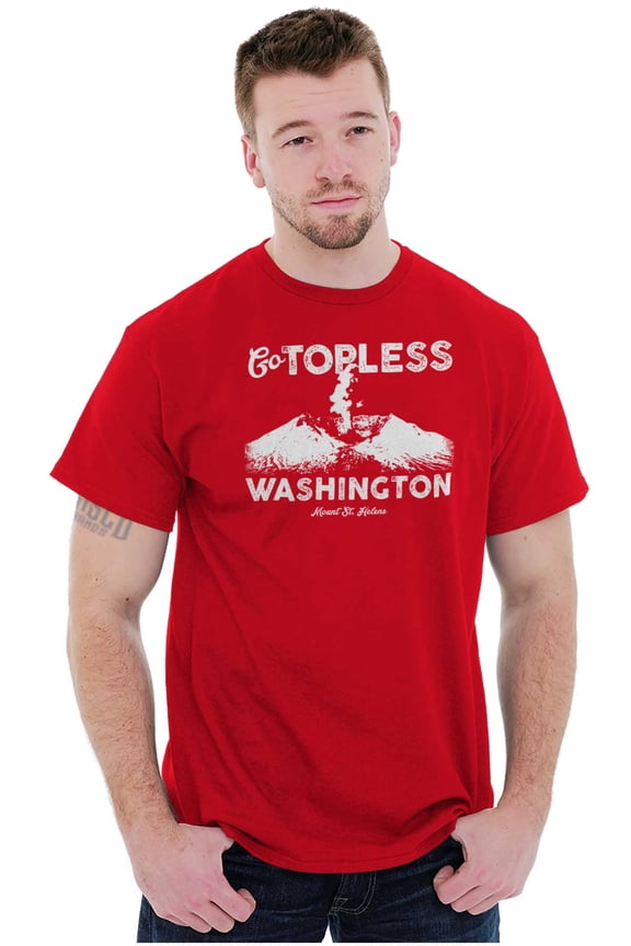 Funny Mt. Saint Helens Washington WA Men's Graphic T Shirt Tees Brisco Brands S