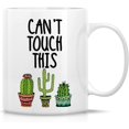 thumbnail image 1 of Funny Mug - Can't Touch This Cactus Succulent 11 Oz Ceramic Coffee Mugs - Funny, Sarcasm, Sarcastic, Motivational, Inspirational birthday gifts for friends, coworkers, her, him, 1 of 5