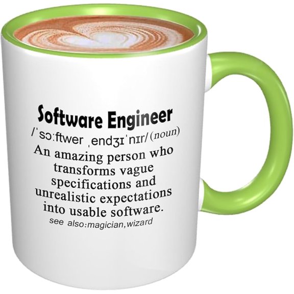 Funny Mug Computer Programmer Gifts for Software Engineer Gift Software Developers Mug Funny Explaination of Sofeware Engineer 11oz BLACK Handle
