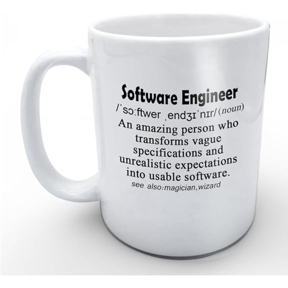 Funny Mug Computer Programmer Gifts for Software Engineer Gift Software Developers Mug Funny Explaination of Sofeware Engineer 11oz BLACK Handle