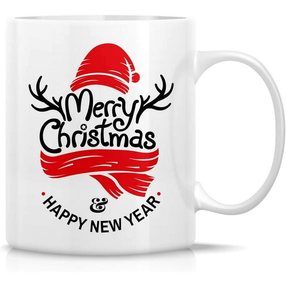 Funny Mug - Merry Christmas and Happy New Year Season's Greetings 11 Oz Ceramic Coffee Mugs - Funny, Sarcasm, Motivational, Inspirational gifts for friends, coworkers, siblings, dad or mom
