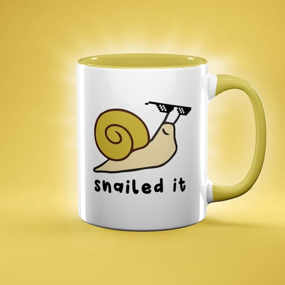 Funny Mug, Snailed It Mug, Funnnail Gift, Gag Gift for Nature Lover, Snail Lover, Snail Mug