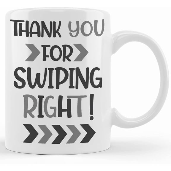 Funny Mugs Novelty Mug Tea Coffee Cup Gifts Birthday Presents For Men Women Him Her Swiping Right, Ceramic Novelty Coffee Mugs 11oz, 15oz Mug, Tea Cup, Gift Present Mug For Birthday, Chr