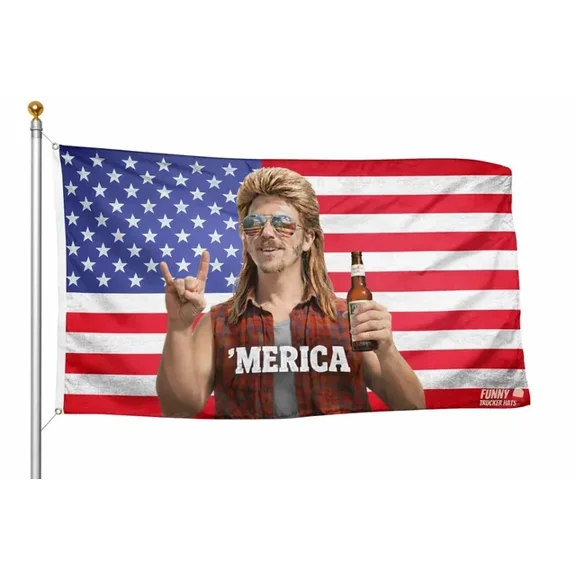 Funny Mullet USA flag, Patriotic Man Cave Flag 28x40 POLE NOT INCLUDED House Flag