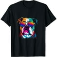 thumbnail image 1 of Funny Multicolor English Bulldog Face Softstyle Unisex T-Shirt,Black Color,Size 4T, 1 of 5