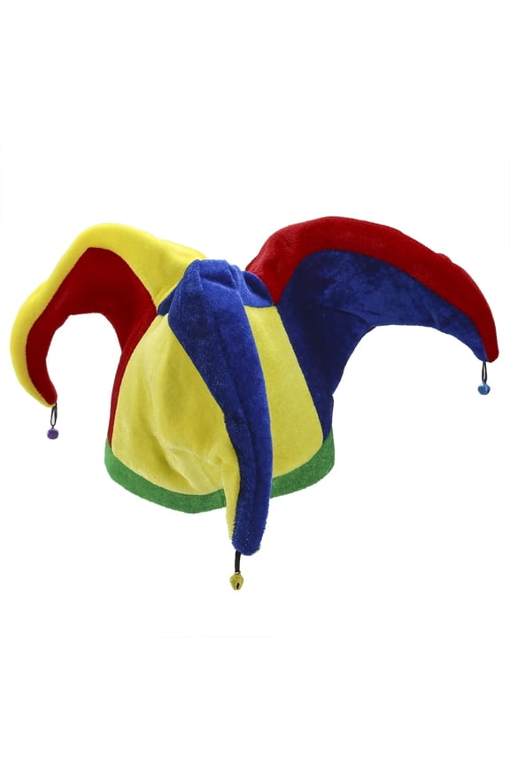 Funny Multicolor Jester Clown Hat Unisex Halloween Clown Costume Hat Bright Three Peak Carnival Cap Circus Stage Performance Dress Up Beanie Mardi Gras Party Circus Headwear Novelty Cap