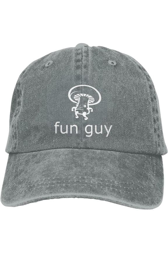 Funny Mushroom Fun Guy Hat Distressed Cotton Washed Baseball Cap Black Cowboy Denim Hats Unisex Adjustable