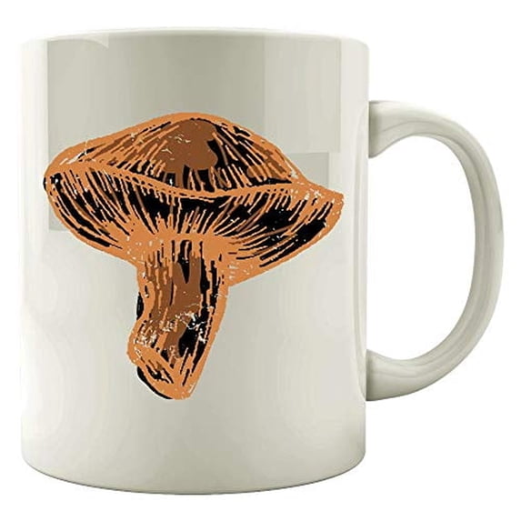 Funny Mushroom 11 oz Coffee Mug - Fungus Cap Produce Spore Morchella Humor White Ceramic Gift