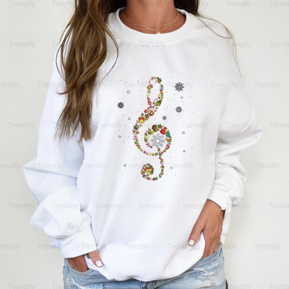 Funny Music Note Symbol School Teacher Christmas Graphic Unisex Sweatshirt M391967, Up to Size 5XL